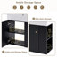 Meuble-lavabo moderne flottant 21,6 po x 12,2 po x 26,4 po, lavabo en céramique, rangement à droite, armoire peinte noire 21,6 po avec finition de style lavabo-33844448