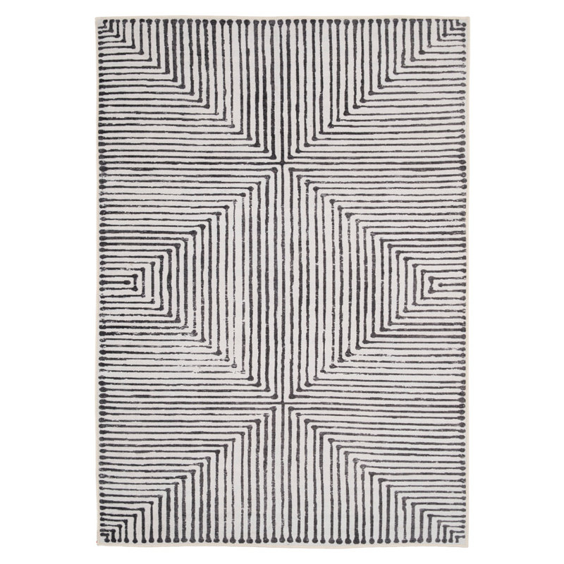 Tenicka Geometric Cotton Machine Tufted Area Rug, 240cm x 330cm