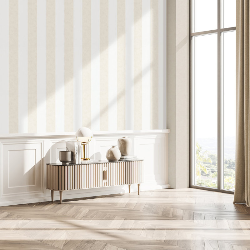 Amogh Collection Thick Stripe 10.05m x 53cm Wallpaper Roll, Green