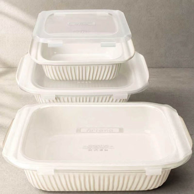 Ensemble de 3 casseroles en céramique avec couvercles Artena