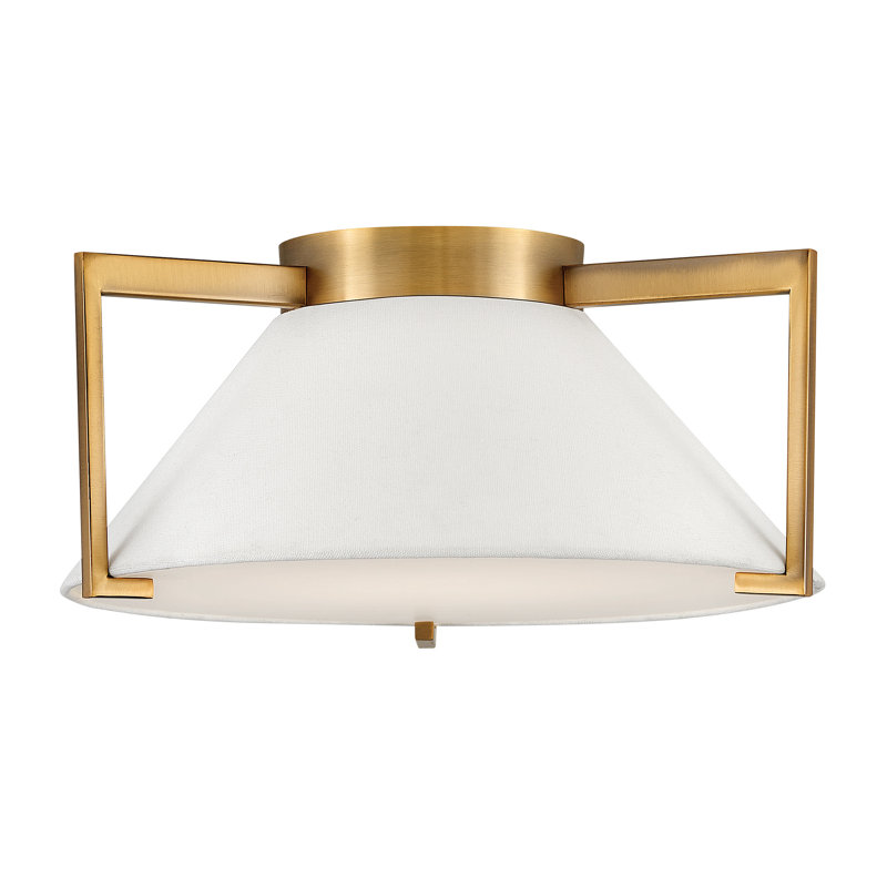 LED Flush Mount, Brushed Bronze, 6.75" H x 15.75" W x 15.75" D