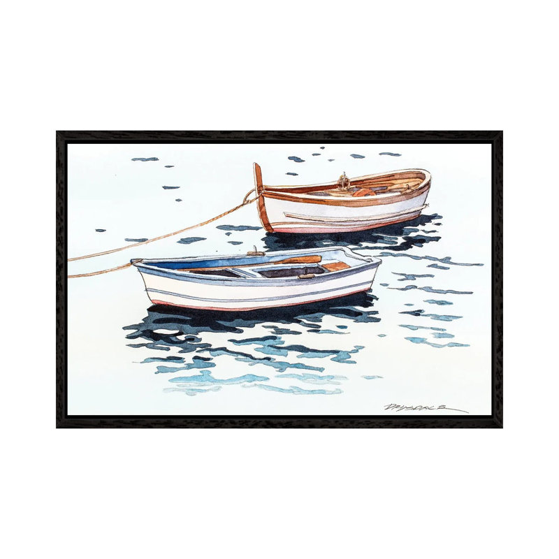 Vernazza Boats by Bill Drysdale - Floater Frame Gallery-Wrapped Canvas Giclée on Canvas, Black Framed
