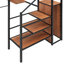 Lit mezzanine simple en métal noir avec bureau et grille. Fabrication robuste, compatible avec n'importe quelle pièce. Économisez de l'espace en tant que tablettes sous l'armoire. Polyvalent pour diverses utilisations. Dimensions: L 94 po x l 40,9 po x H 67,9 po