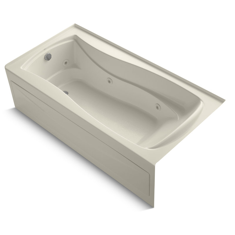 Mariposa 72" x 36" Whirlpool Bathtub, Almond, Right