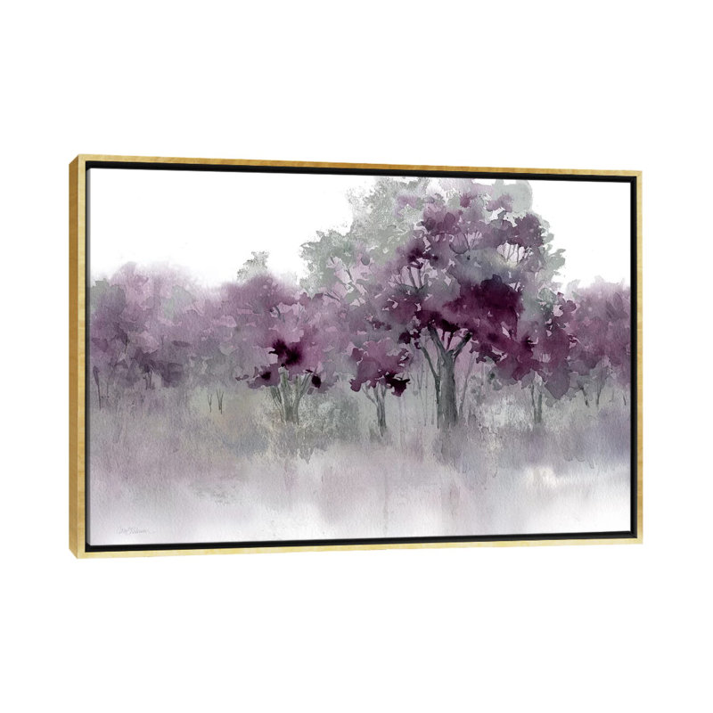 «Water's Edge II - Mauve» par Carol Robinson - reproduction imprimée, H 26 po x l 40 po, Toile encadrée, Doré