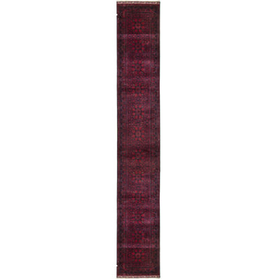 One-of-a-Kind Hand-Knotted High-Quality Red/Black Runner