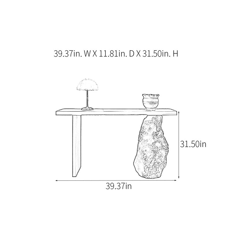 Console Retro Minimalist Elegant Art, H 31,5 po x l 39,37 po x P 11,81 po