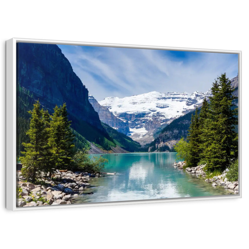 Splendide lac Louise, Cadre flottant blanc, 37 po x 25 po