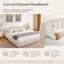 Lit plateforme tapissier en chenille avec tête de lit courbée et rembourrée, cadre de lit à profil bas avec pied de lit enveloppé, aucun sommier tapissier requis, beige-1600514570
