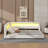 Upholstered Daybed With Storage Headboard, USB Ports & LED Belt, L-Shaped Platform Bed Frame-793959284-793959285