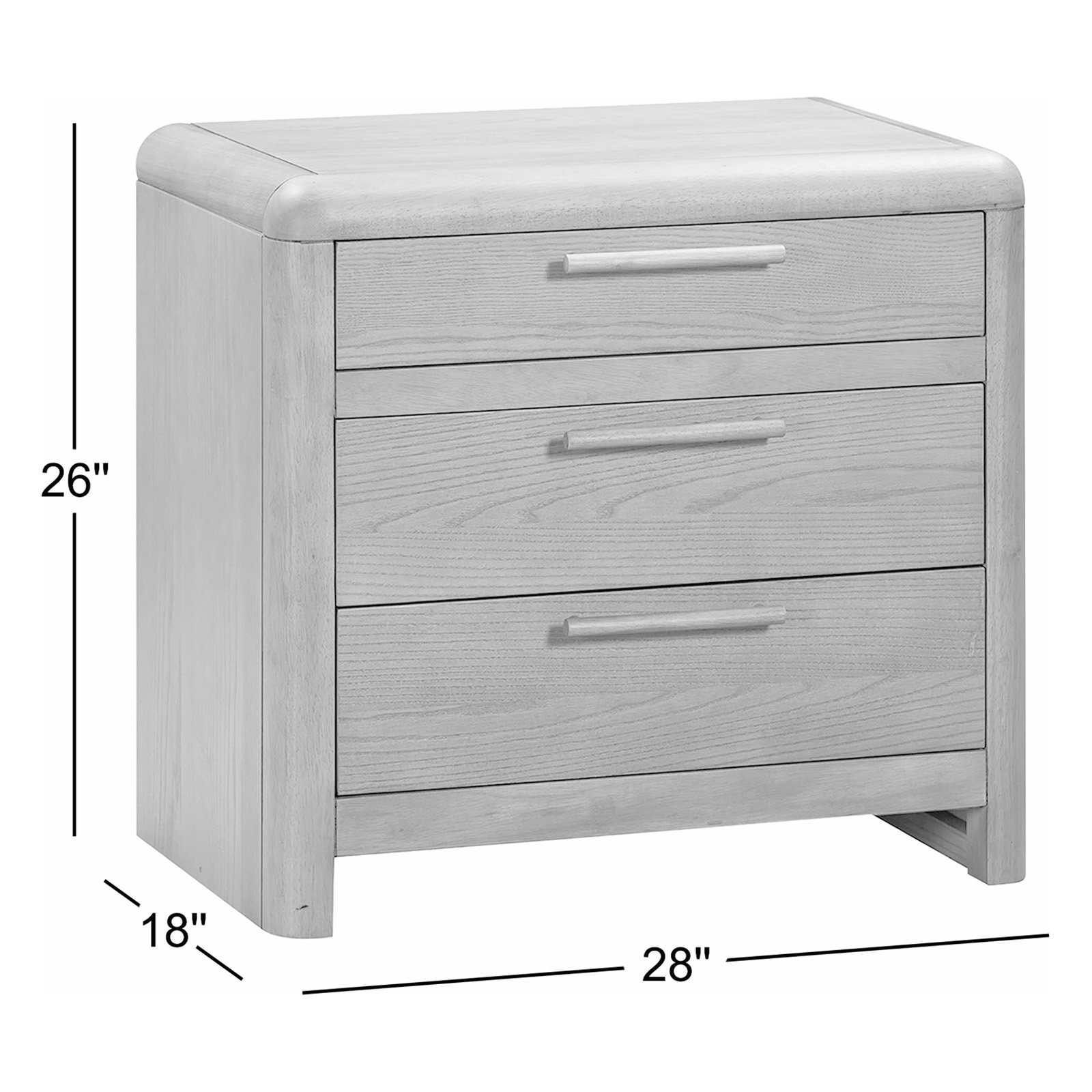Furano 3-Drawer Nightstand