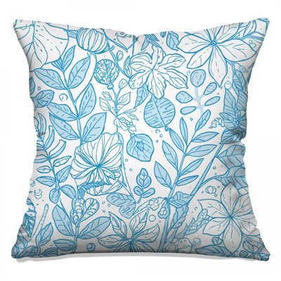 Coussins Blue Botanical Line Art