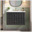 Meuble-lavabo flottant moderne de 30 po avec poignées ovales et bord rond, glissières de tiroir à fermeture en douceur, armoire de salle de bain avec lavabo en céramique-1926502915
