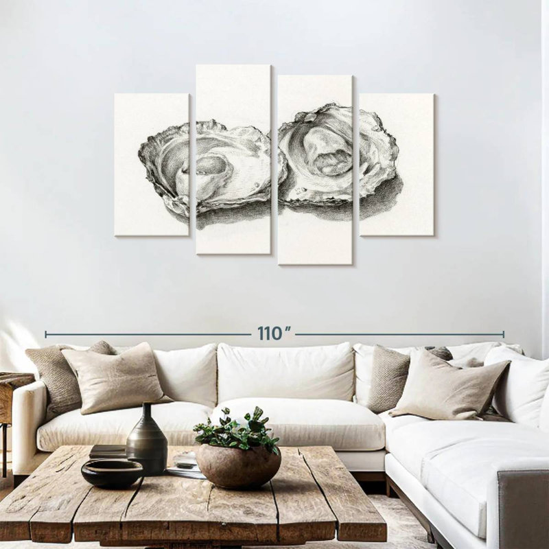 Yarlin Two Opened Oysters, 48" H x 75" W