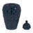 Embossed Round Ceramic Tall Jar with Lid for Home Decor Display - Modern Textured Table Jar Accent for Living Room or Entryway Styling - 12", Navy-89109995