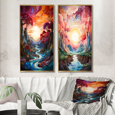 Ensemble de salon Rainbow Mountain Sunrise Landscape
