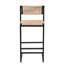 2 tabourets de bar élégants pour la maison, siège en corde de papier, cadre chic pour restaurant 2 pièces, tissage, base stable