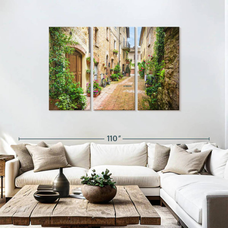 Kavia, pittoresque rue toscane, H 48 po x l 74 po