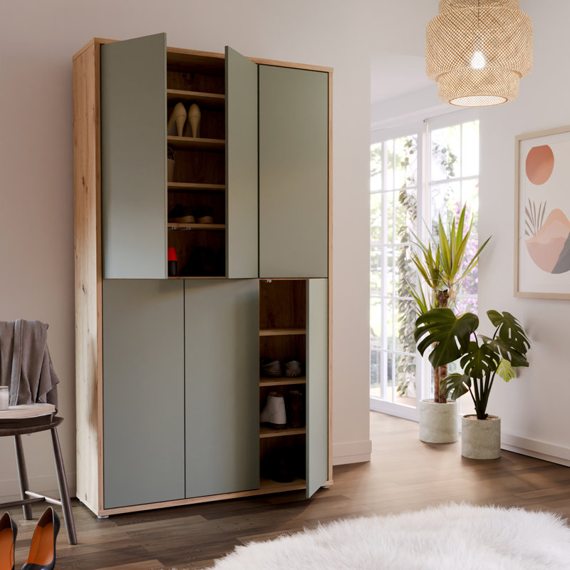 Rylon 24 Pair Shoe Storage Cabinet, Sage Green