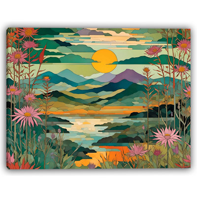 Serene Sunset Valley - Art mural sur toile tendue