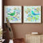 Oiseau Chanteur I - Ensemble de 2 toiles tendues-269176003