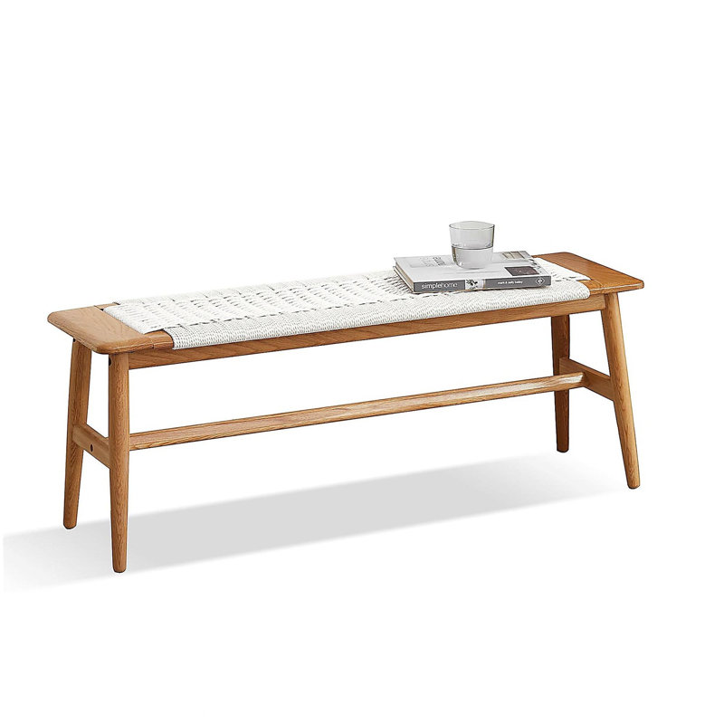 Ensemble de table et chaises design en chêne naturel, convenant à la salle à manger, à la chambre à coucher et à la salle de bain (blanc)