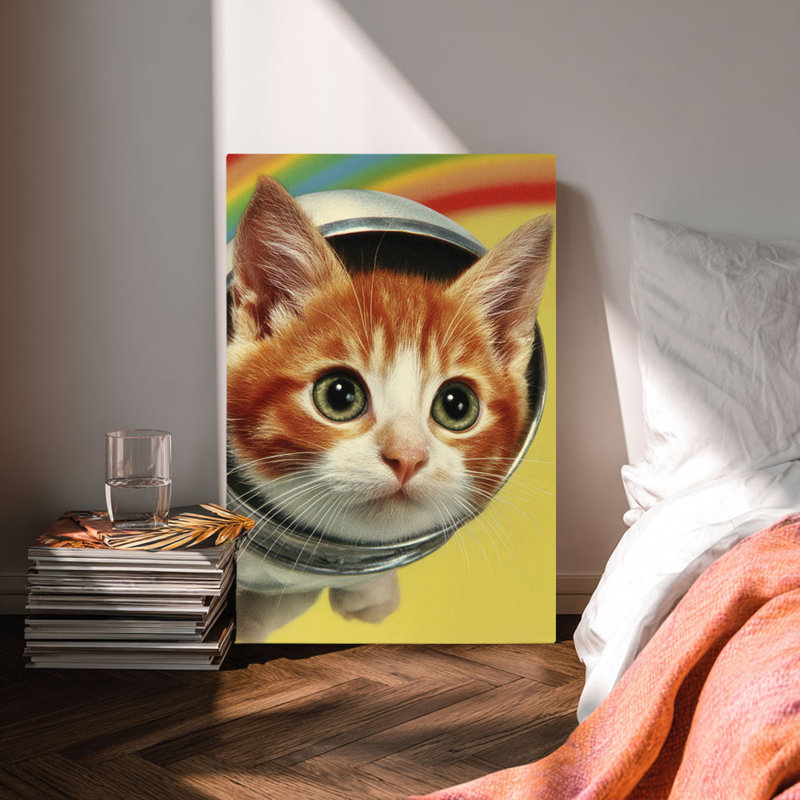 Art ludique rétro sur toile ludique pour chaton, 36 * 24 pouces (90 * 60 * 2cm)