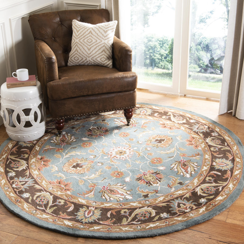 Tapis traditionnel en laine touffeté à la main Cranmore, Rond 3 pi 6 po