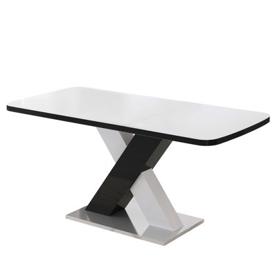 Gamiel Faux Wood Extendable Rectangular Dining Table