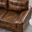 59 po, cuir PU brun respirant, conception moderne, avec rangement, structure en bois massif, grand accoudoir à coussin de dossier, coussin de siège à ressorts,