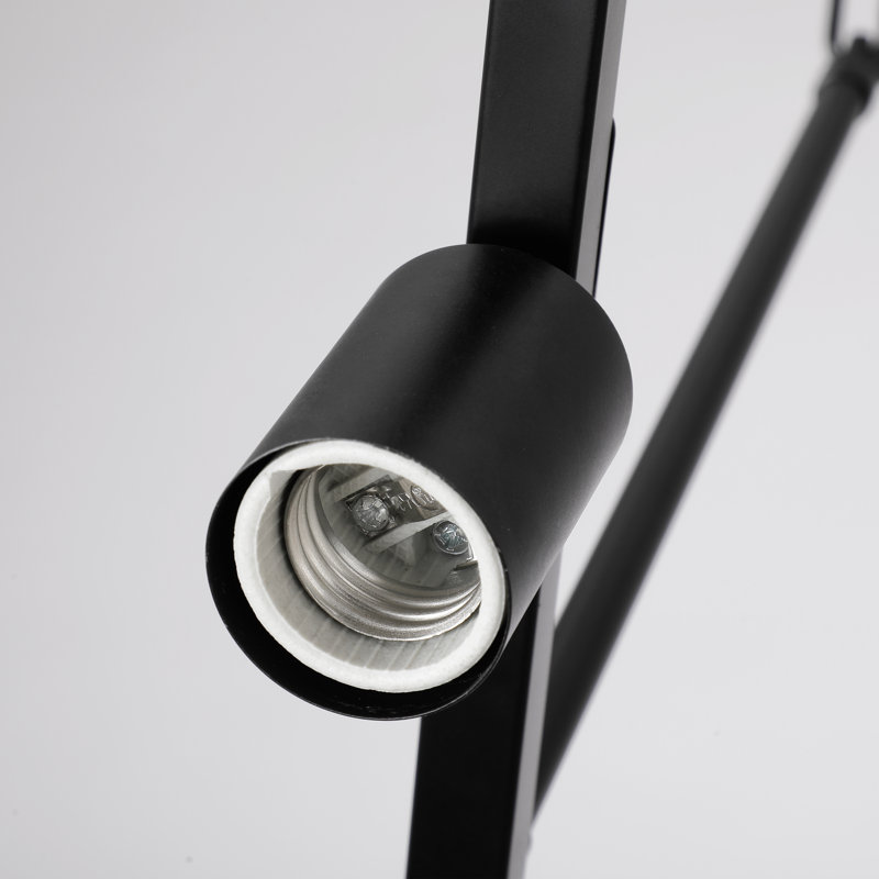 Luminaire suspendu linéaire en bois et métal noir à 3 lumières Aldo