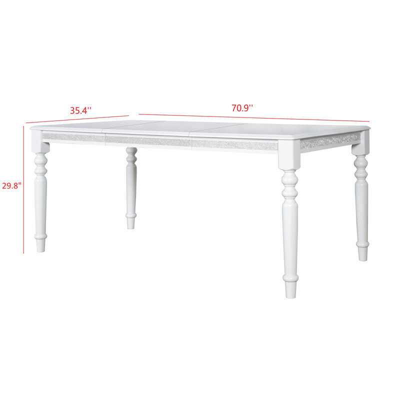 Madigan Solid Wood Base Dining Table, White