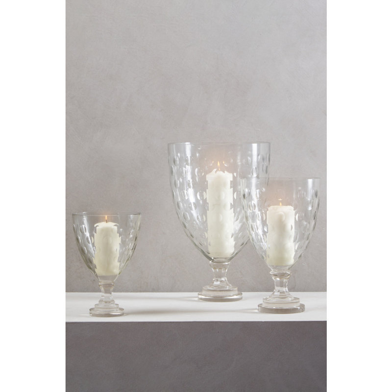 Glass Tabletop Hurricane, 25cm H x 17cm W x 17cm D