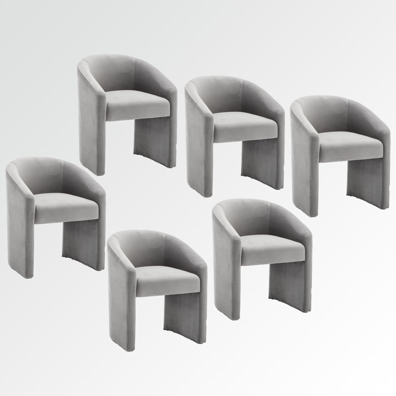 Halley Velvet Upholstered Dining Chair, Gray