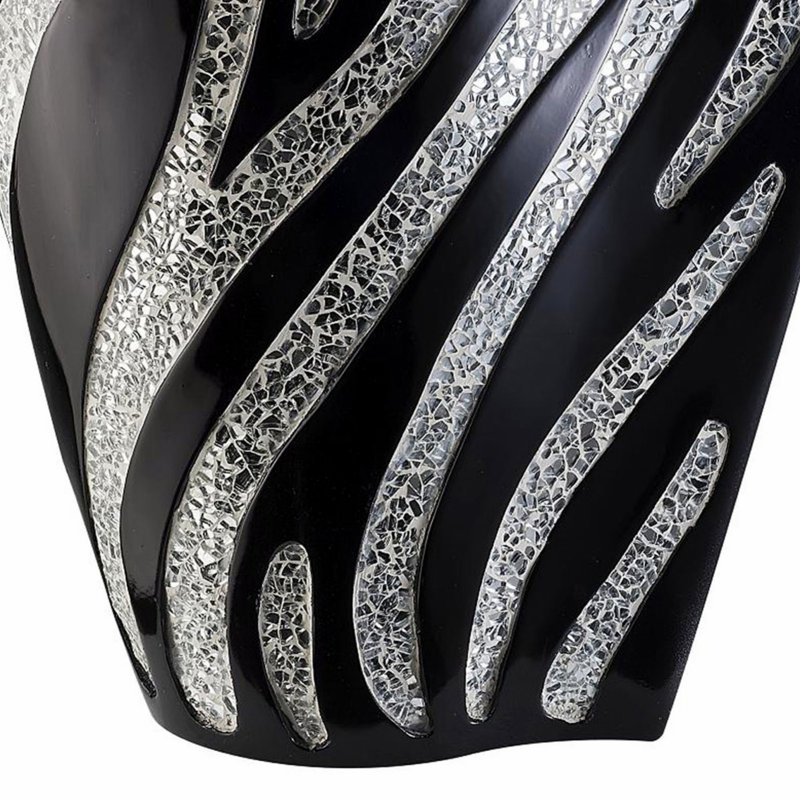 Vase décoratif avec motif zébré argenté