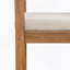 Tabouret d'extérieur en bois de teck avec coussin beige, ensemble de 2-393047668