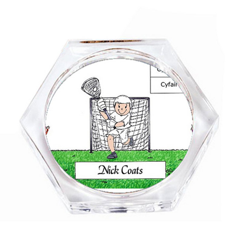 Personalized Lacrosse, Male - Blank Drink Coaster Gift Set (4 Coasters), Yes