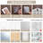 4 Pack Cotton Hemp Wall Hanging Storage Organizer, 9" x3.5" x 15.7" Multi-Pocket Hanging Bags for Home Office, White checkers