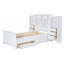 Lit plateforme simple en bois avec armoire verticale tout-en-un et 4 tiroirs de chaque côté-812135881