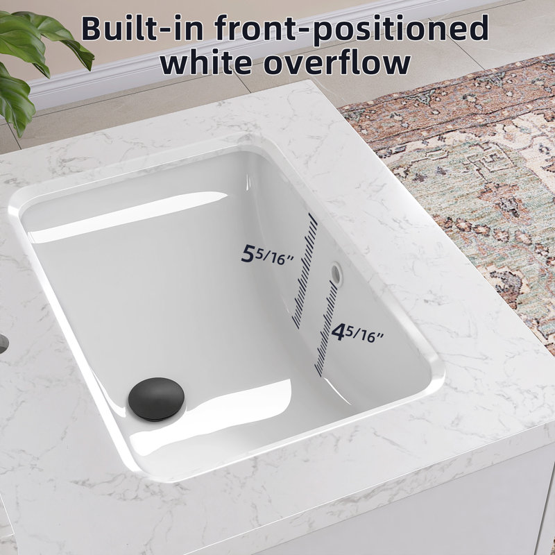 24 po X P 22 po D Comptoir de salle de bain rectangulaire en marbre blanc cultivé