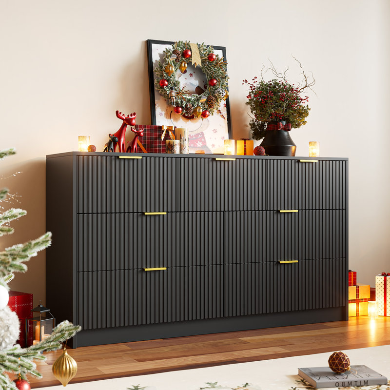 7 - Drawer Dresser, 55.1" W, Black