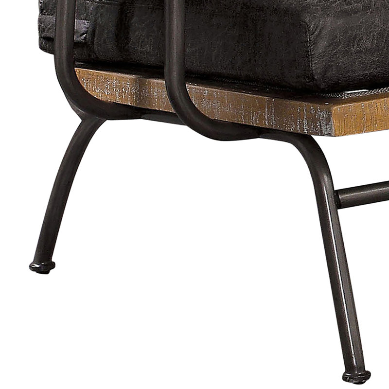 Ardizzone Faux Leather Loveseat, Dark Gray Faux Leather