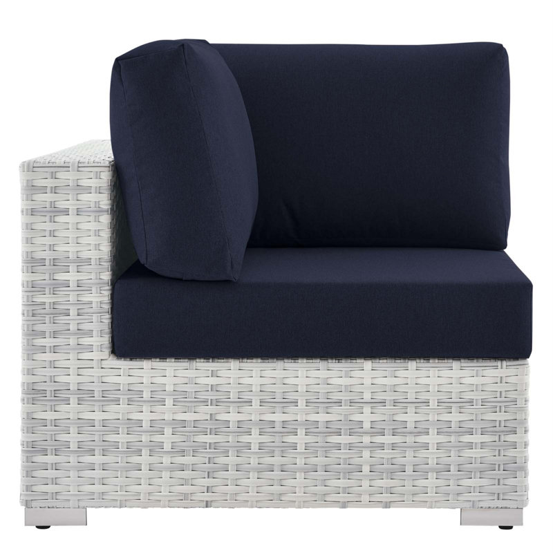 Chaise de coin d'extérieur Convene, Sunbrella® bleu marine