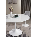 Katty Modern White MDF Dining Table Round