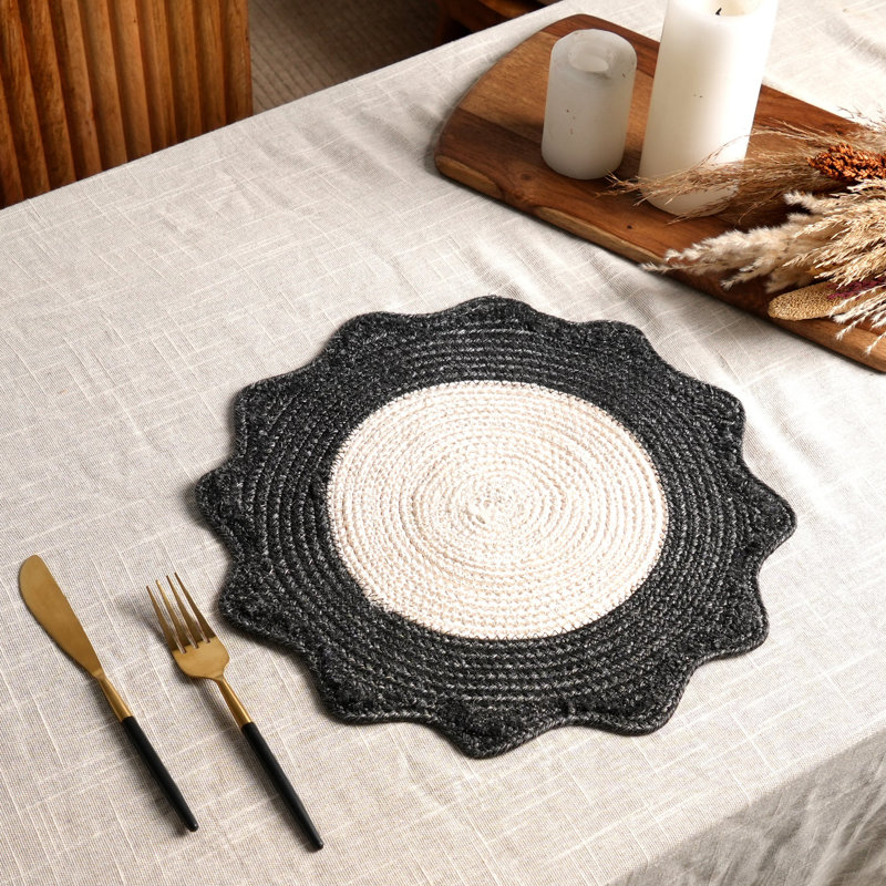 Polyester Solid Colour Placemat, Charcoal