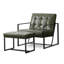 Fauteuil et repose-pieds en cuir Buren-101040976