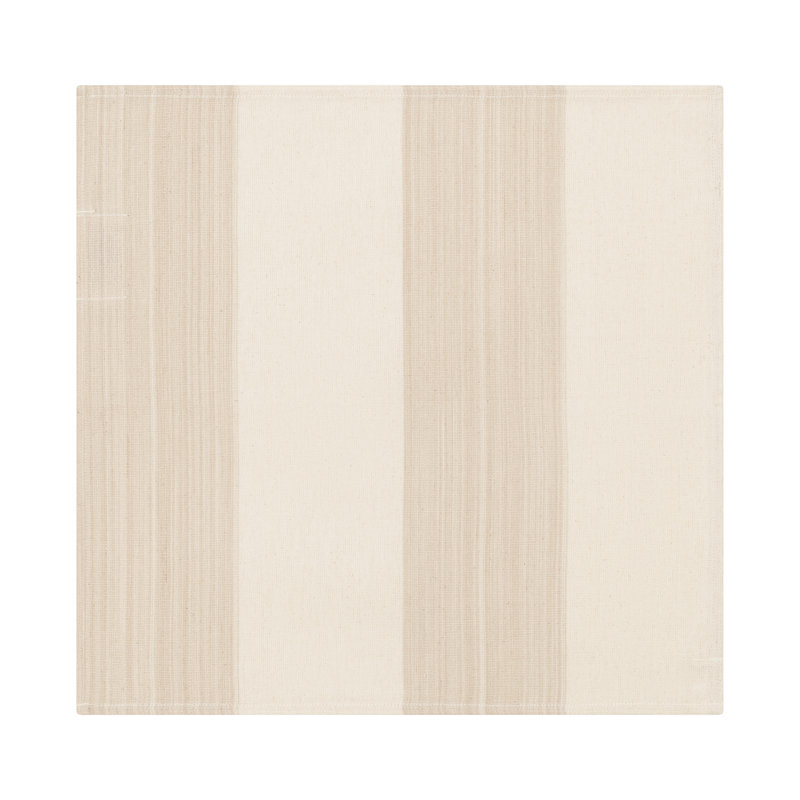 French Home Set Of 4 Cream And Tan Striped Napkins