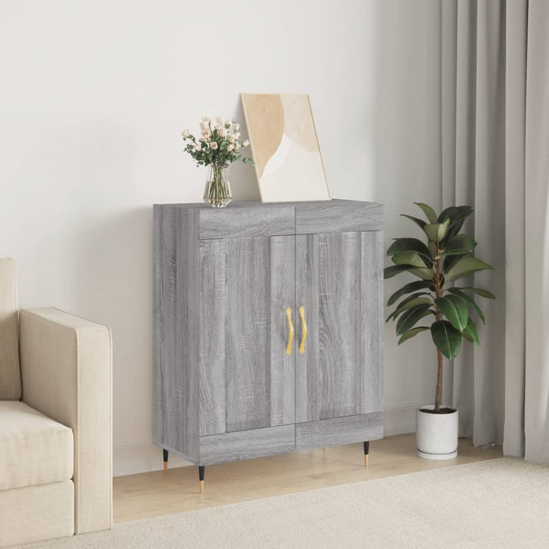 Marielly Metal 2 - Door Standard Accent Cabinet, Grey Sonoma