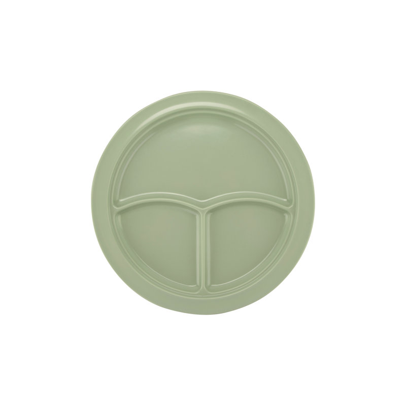 3 assiettes à 3 compartiments 10, ensemble de 4, Vert