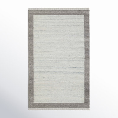 Kaylee Hand Tufted Wool Area Rug in Gray/Ivory
